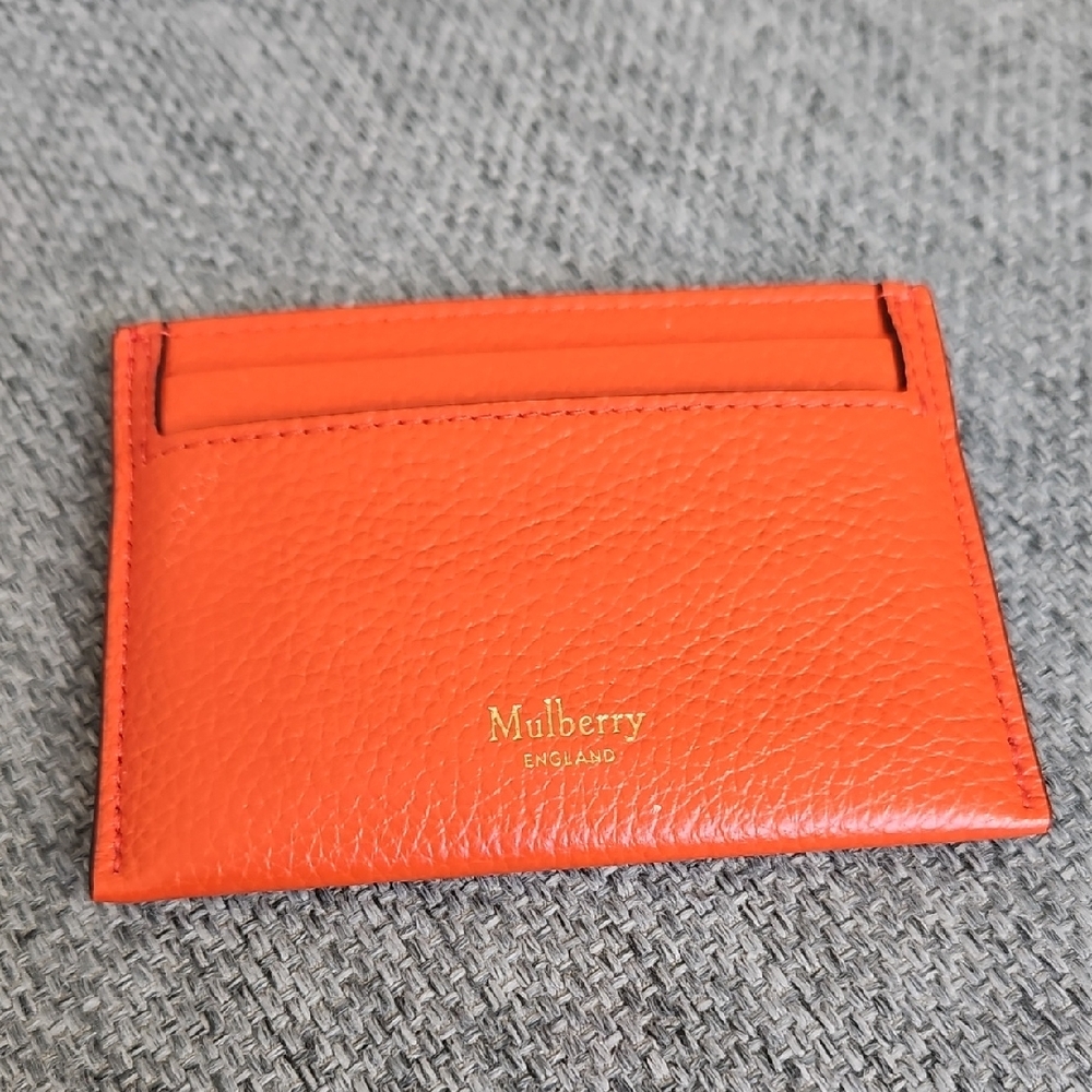 Mulberry Orange Leather Card Holder